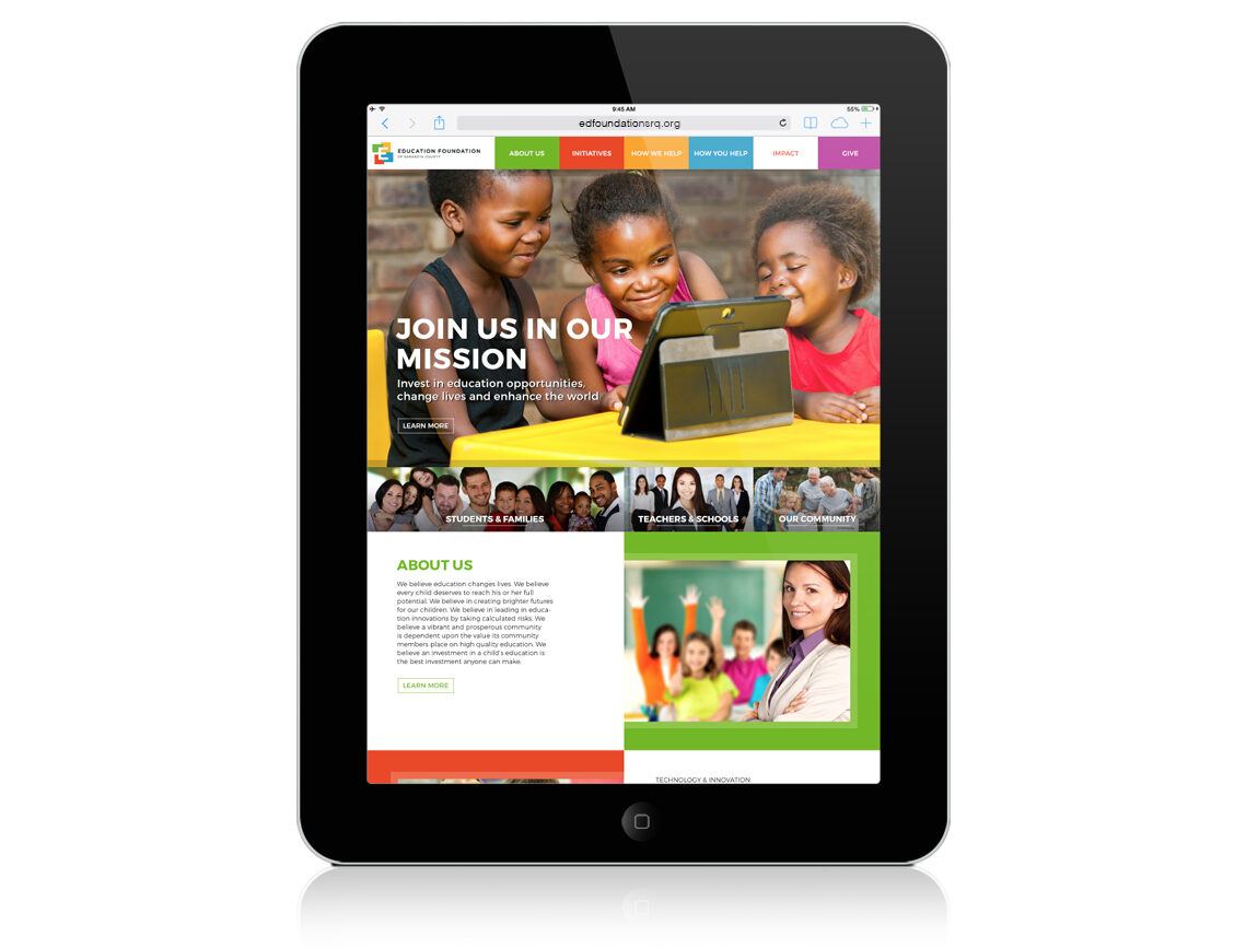 Education Foundation Website Homepage