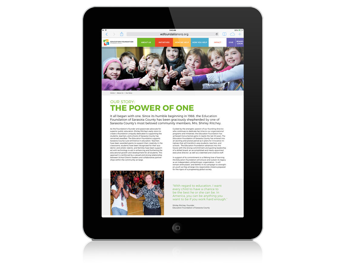 Education Foundation Website Our Story