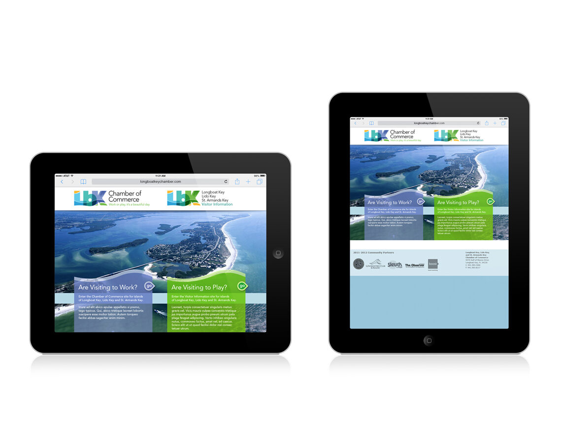 Longboat Key Chamber of Commerce Website Landing page