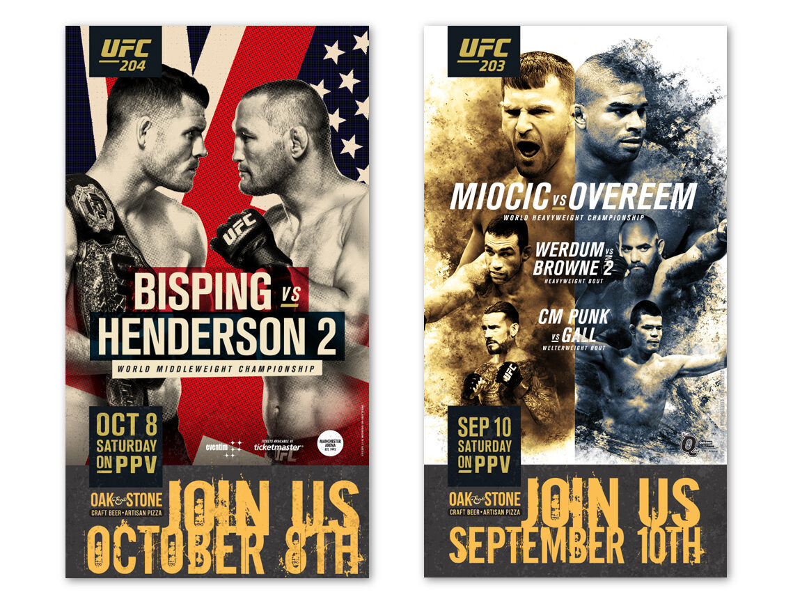 Oak & Stone UFC Event Flyer