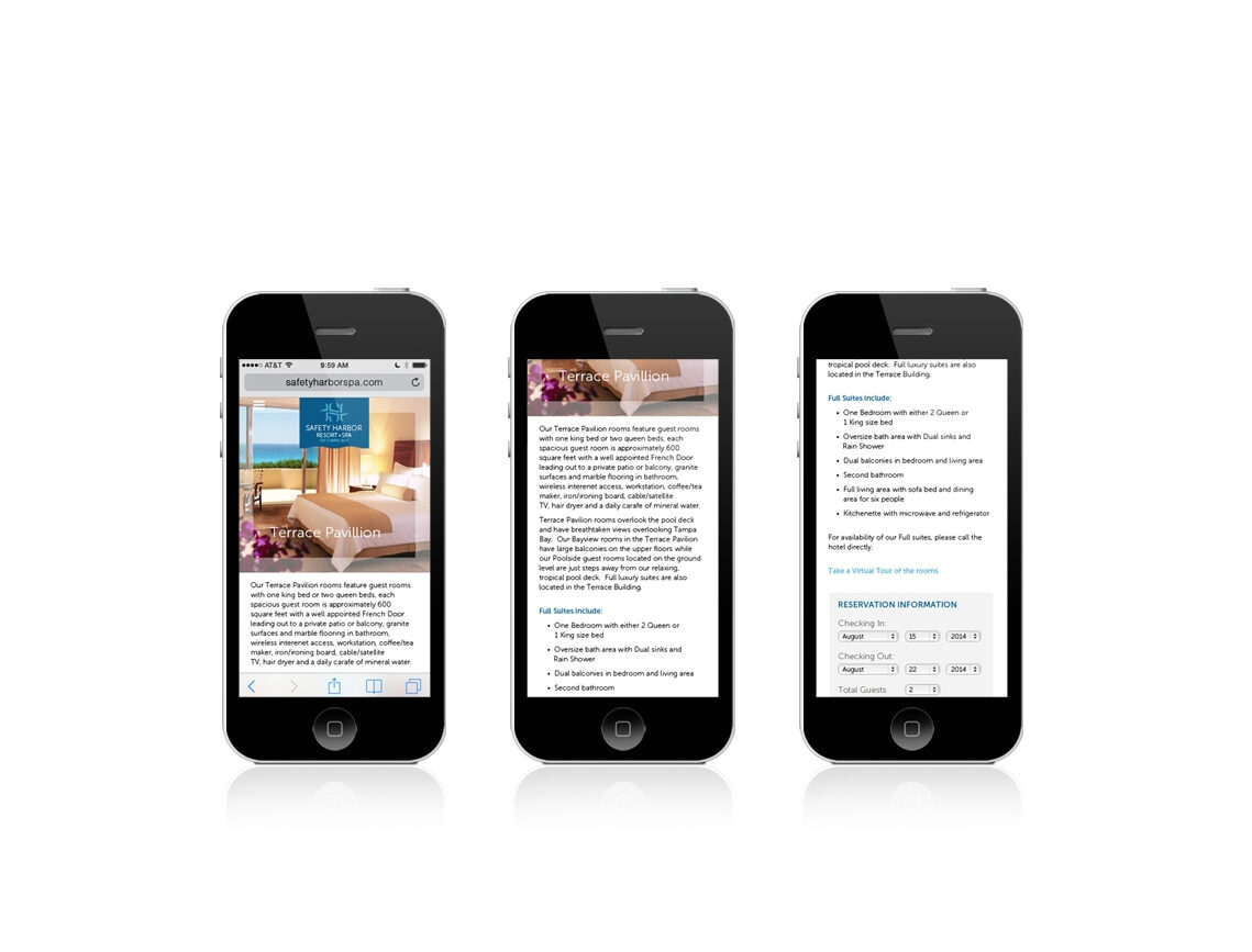 Safety Harbor Resort Mobile Website Concept 2