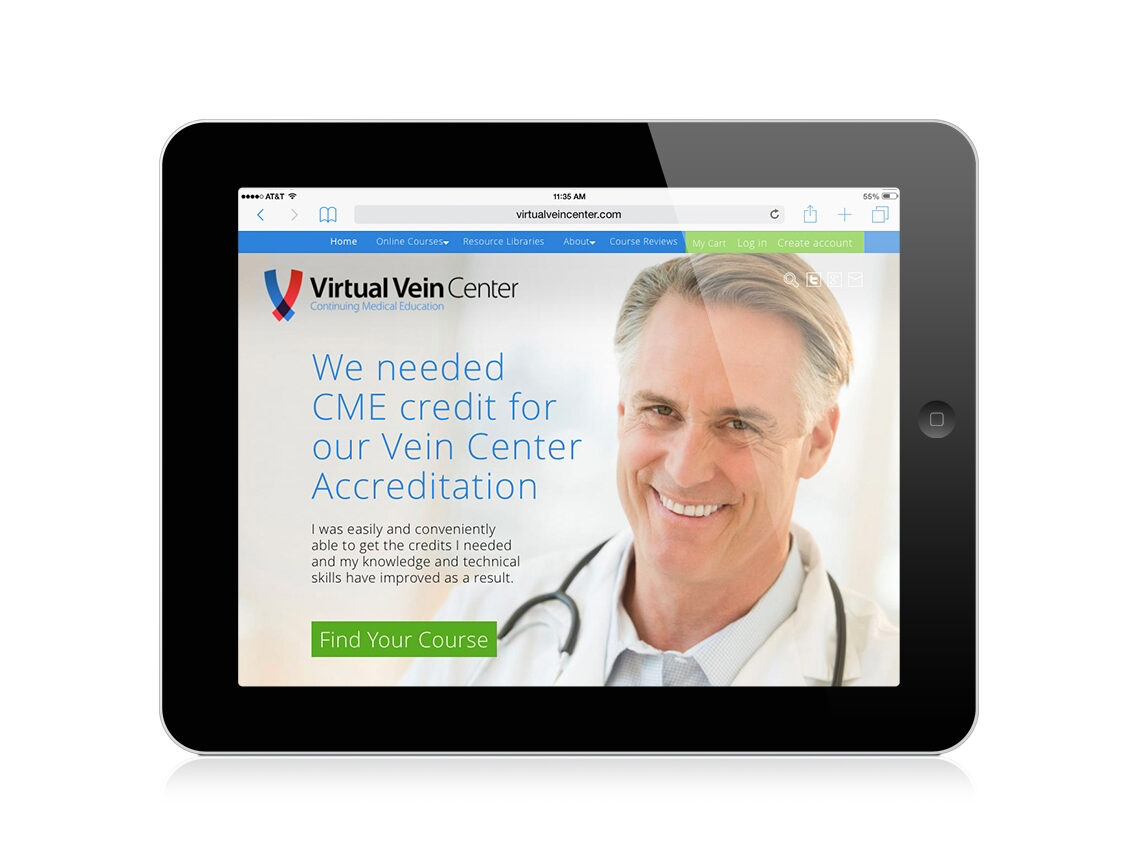 Virtual Vein Center Website Homepage